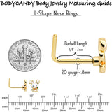 20G 7mm Gold Tone Cutie Easter Bunny L Shape Nose Ring