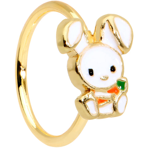 20G 5/16 Gold Tone Cutie Easter Bunny Nose Hoop