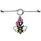 14G Busy Bee Flowers Dangle Project Bar 38mm