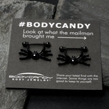 14G 9/16 Black Leggy Spiders Nipple Shield Set