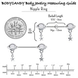 14G 9/16 Clear CZ Gem Starry Saturn Dangle Nipple Ring Set