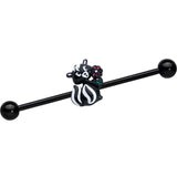 14G Black Funky Skunk Industrial Barbell 38mm