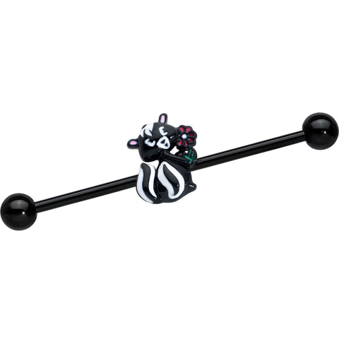 14G Black Funky Skunk Industrial Barbell 38mm