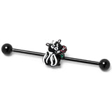14G Black Funky Skunk Industrial Barbell 38mm