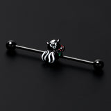 14G Black Funky Skunk Industrial Barbell 38mm