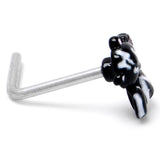 20G 7mm Funky Skunk L Shape Nose Ring