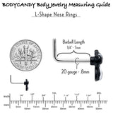 20G 7mm Funky Skunk L Shape Nose Ring