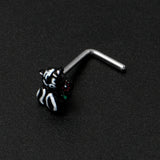 20G 7mm Funky Skunk L Shape Nose Ring