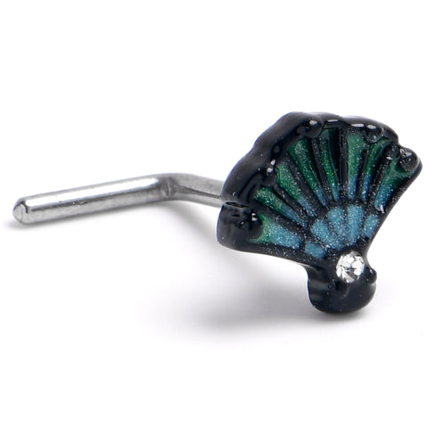 20G 7mm Serenity Ocean Magic Sea Shells L-Shape Nose Ring