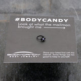 20G 5/16 Purple Gem Black Scrolling Hearts Nose Hoop