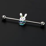 14G Easter Egg Bunny Industrial Barbell 38mm