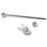 14G Easter Egg Bunny Industrial Barbell 38mm