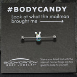 14G Easter Egg Bunny Industrial Barbell 38mm