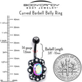 Aurora Gem Black Filigree Fantasy Belly Ring