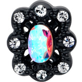 20G 1/4 Aurora Gem Black Filigree Fantasy Nose Bone