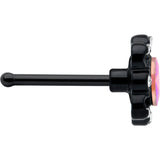 20G 1/4 Aurora Gem Black Filigree Fantasy Nose Bone