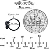 20G 5/16 Clear CZ Gem Black Serenity Ocean Magic Shell Nose Hoop