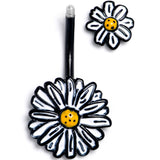 Black Pretty Daisy Flower Double Mount Belly Ring