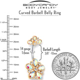 Aurora Clear Gem Filigree Flower Fantasy Double Mount Belly Ring