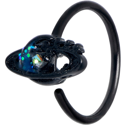 20G 5/16 Aurora Gem Black Saturn Space Moon Nose Hoop