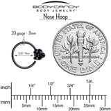 20G 5/16 Aurora Gem Black Saturn Space Moon Nose Hoop