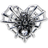 20G 1/4 Clear CZ Gem Heart of Spider L Shape Nose Ring