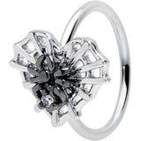 20G 5/16 Clear CZ Gem Heart of Spider Nose Hoop