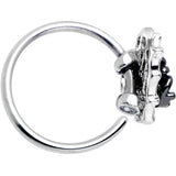 20G 5/16 Clear CZ Gem Heart of Spider Nose Hoop