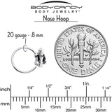 20G 5/16 Clear CZ Gem Heart of Spider Nose Hoop