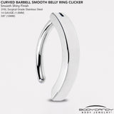 14G 3/8 316L Surgical Steel Smooth Style Hinged Hoop Belly Ring