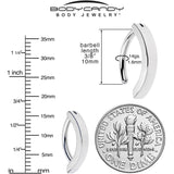 14G 3/8 316L Surgical Steel Smooth Style Hinged Hoop Belly Ring