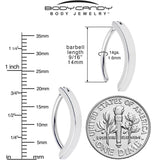 14G 9/16 316L Surgical Steel Smooth Style Hinged Hoop Belly Ring