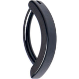 14G 3/8 Black 316L Surgical Steel Smooth Style Hinged Hoop Belly Ring