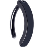 14G 3/8 Black 316L Surgical Steel Smooth Style Hinged Hoop Belly Ring