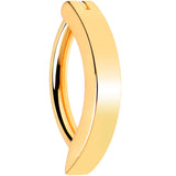 14G 3/8 Gold Tone 316L Surgical Steel Hinged Hoop Belly Ring