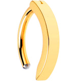 14G 3/8 Gold Tone 316L Surgical Steel Hinged Hoop Belly Ring