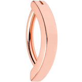 14G 3/8 Rose Gold Tone 316L Surgical Steel Smooth Style Hinged Hoop Belly Ring