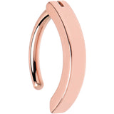 14G 3/8 Rose Gold Tone 316L Surgical Steel Smooth Style Hinged Hoop Belly Ring