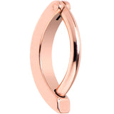 14G 3/8 Rose Gold Tone 316L Surgical Steel Smooth Style Hinged Hoop Belly Ring