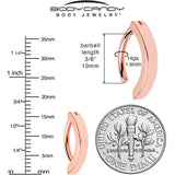 14G 3/8 Rose Gold Tone 316L Surgical Steel Smooth Style Hinged Hoop Belly Ring