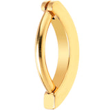 14G 3/8 Gold Tone CZ ASTM F-136 Implant Grade Titanium Hinged Hoop Belly Ring