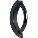 14G 3/8  Black Implant Grade Titanium CZ Paved Hinged Hoop Belly Ring