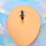 14G 3/8  Black Implant Grade Titanium CZ Paved Hinged Hoop Belly Ring