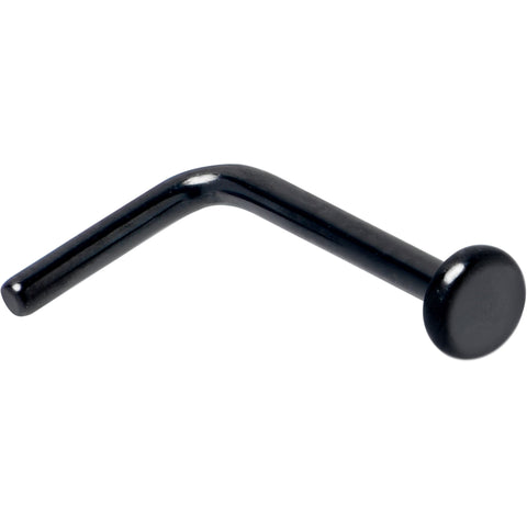 20G 1/4 Black ASTM F-136 Implant Grade Titanium 2mm Disc End L Shape Nose Ring
