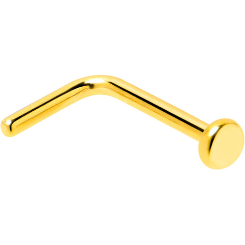 20G 1/4 Gold Tone ASTM F-136 Implant Grade Titanium 2mm Disc L Shape Nose Ring