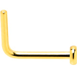 20G 1/4 Gold Tone ASTM F-136 Implant Grade Titanium 2mm Disc L Shape Nose Ring