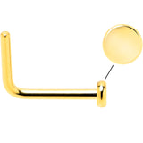 20G 1/4 Gold Tone ASTM F-136 Implant Grade Titanium 2mm Disc L Shape Nose Ring