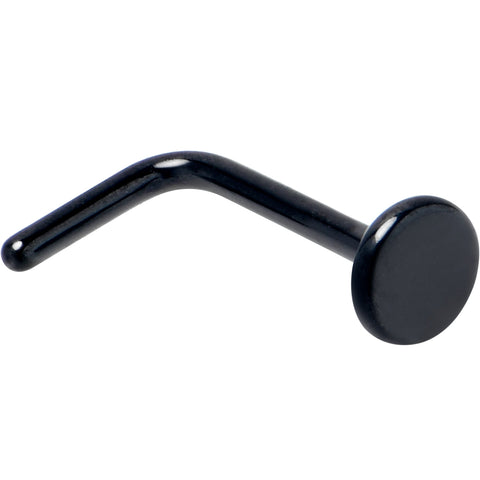 20G 1/4 Black ASTM F-136 Implant Grade Titanium 3mm Disc End L Shape Nose Ring