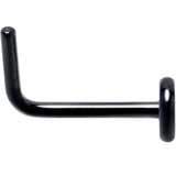 20G 1/4 Black ASTM F-136 Implant Grade Titanium 3mm Disc End L Shape Nose Ring