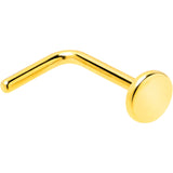 20G 1/4 Gold Tone ASTM F-136 Implant Grade Titanium 3mm Disc L Shape Nose Ring